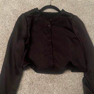 Kendall & Kylie silk long sleeve button up